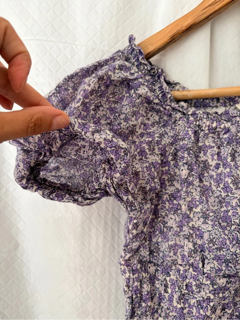 Crewcuts Lavender Floral Puff-Sleeve Midi Dress